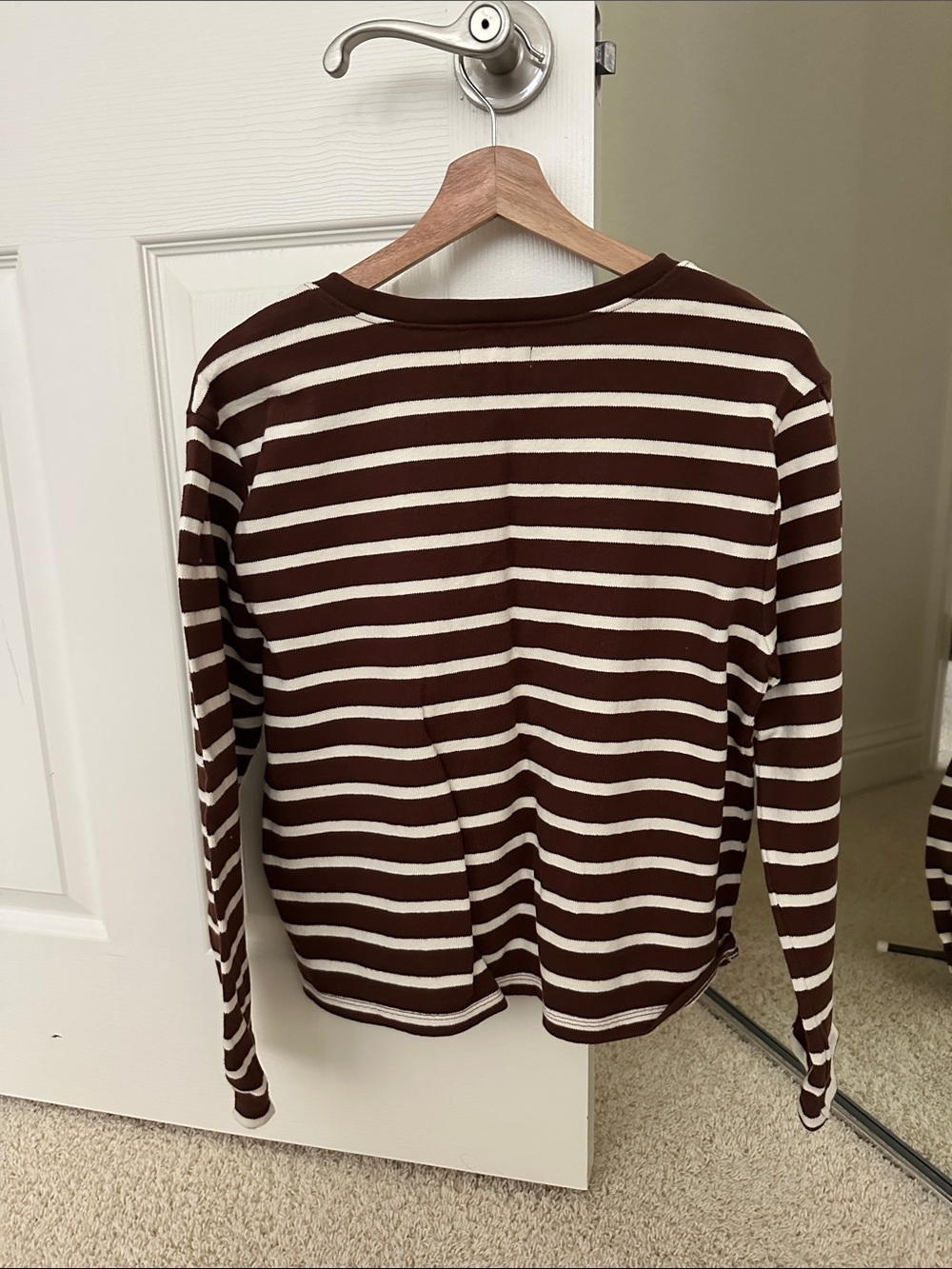 Madewell Brown and Cream Striped Long-Sleeve Tee - Picture 2 of 6